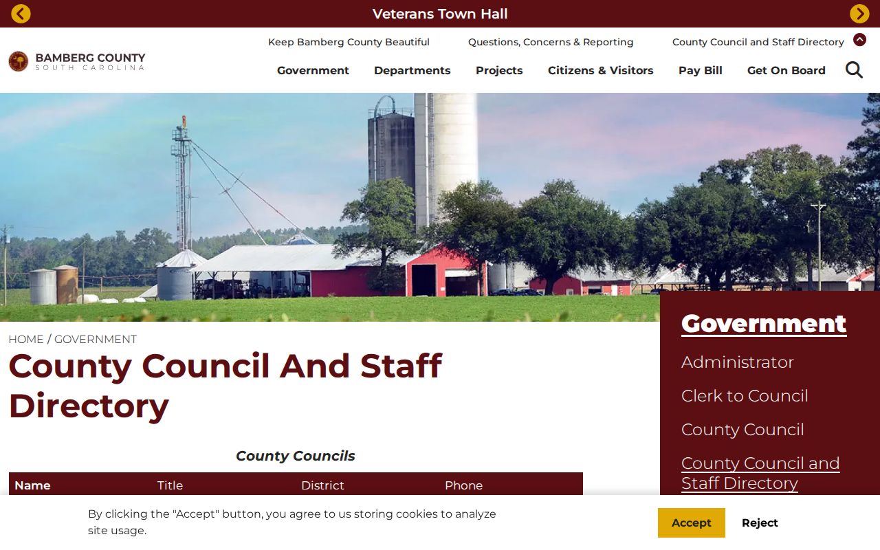 Bamberg County arrest lookup detention department directory