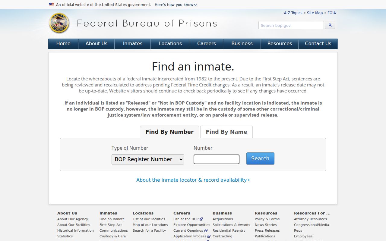 Bamberg County arrest lookup federal inmate locator