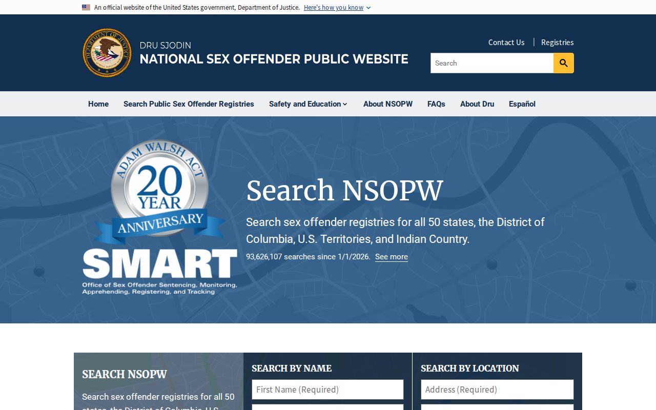 National sex offender search supplement for Bamberg County registry checks