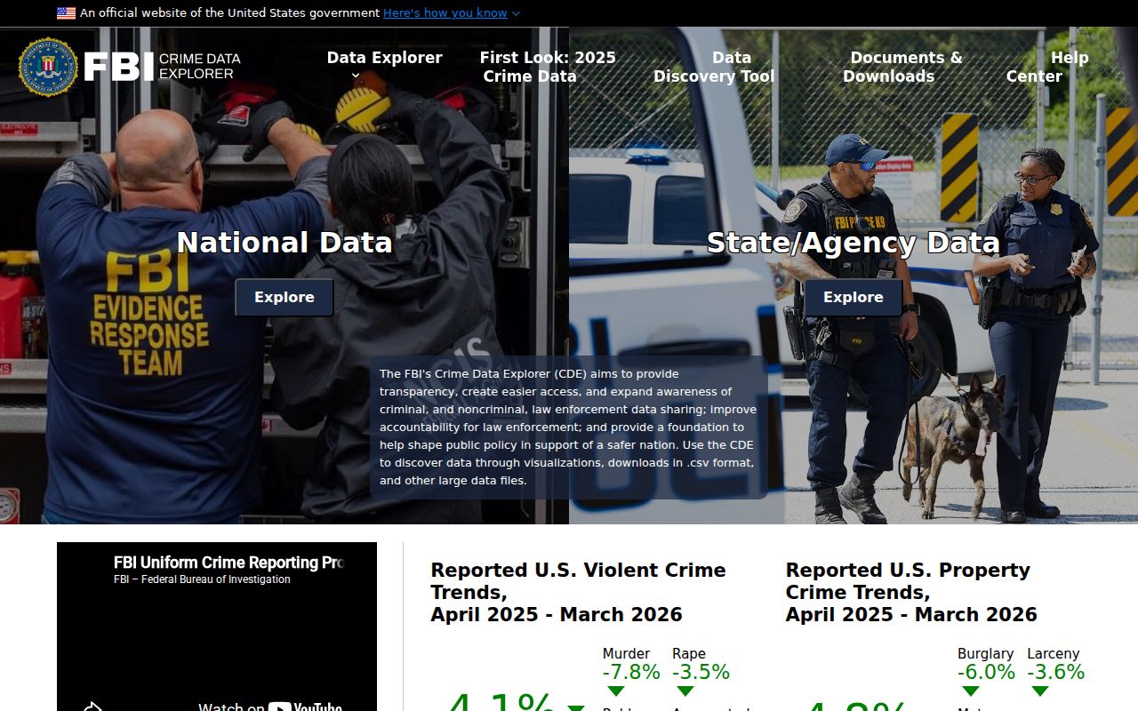 Denmark criminal records research through the FBI Crime Data Explorer